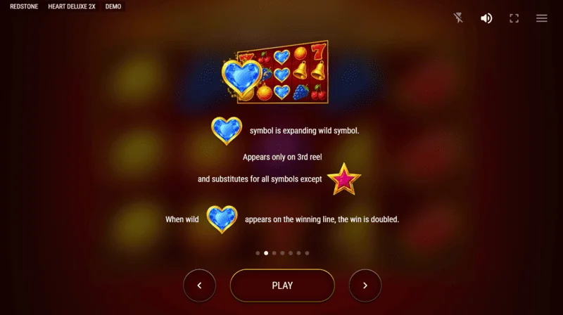 Heart Deluxe 2x - σύνολο συμβόλων: επτά, καμπάνα, φρούτα